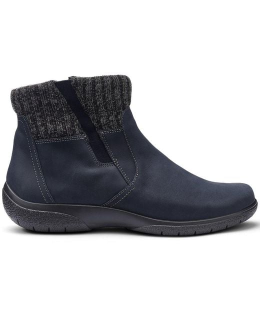 Hotter Blue Malham Wide Fit Ankle Boots
