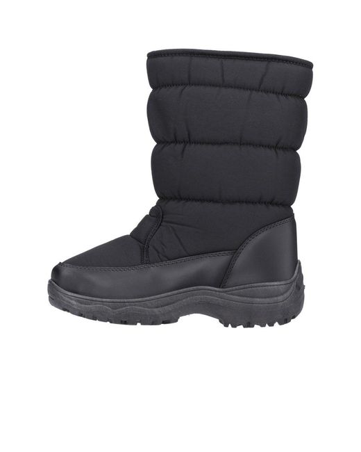 Cotswold Blue Quilted Velcro Snow Boots