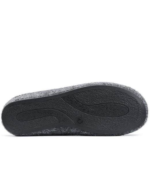 Hotter Gray Snooze Slippers for men