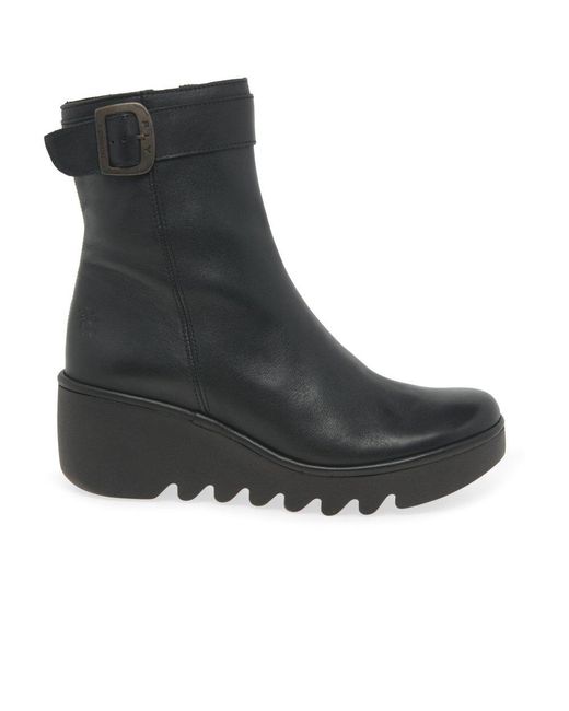 Fly London Black Bepp Ankle Boots