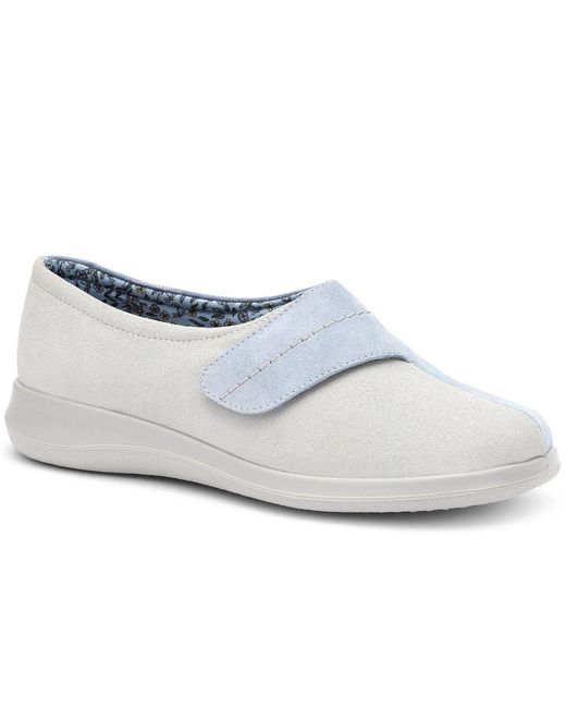 Hotter White Wrap Slippers