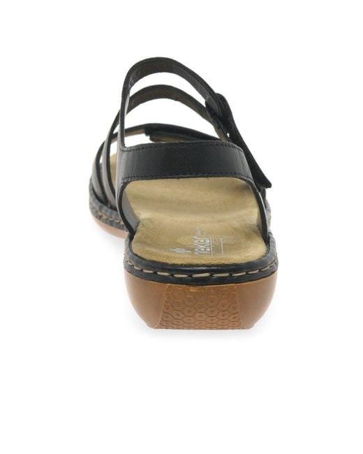 Rieker Black Sphere Riptape Sandals