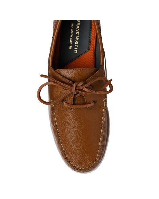 Frank Wright Brown Reaney Boat Shoes for men