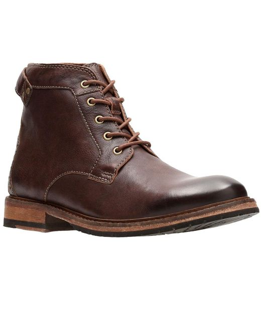 clarks mens bradley mid flat heel lace up boots