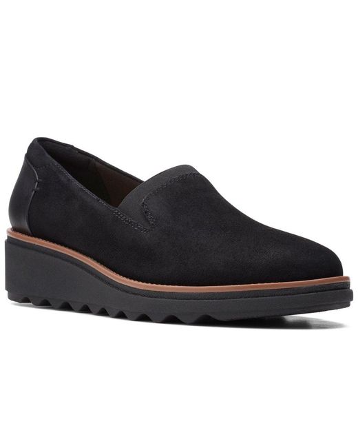 Clarks Black Sharon Dolly Wide Fit Casual Slip On Shoes