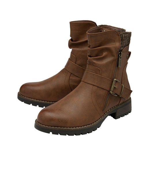 Lotus Brown Jemma Biker Boots