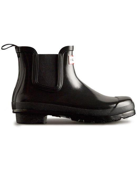 Hunter Black Original Chelsea Gloss Wellingtons