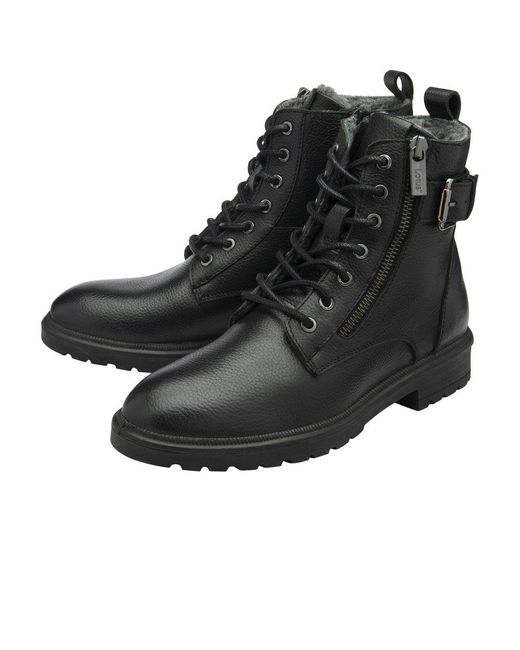 Lotus Black Perth Ankle Boots