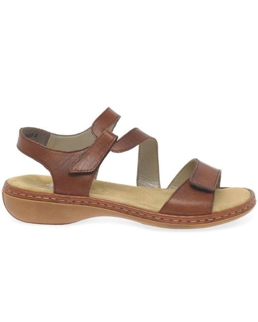Rieker Brown Sphere Riptape Sandals