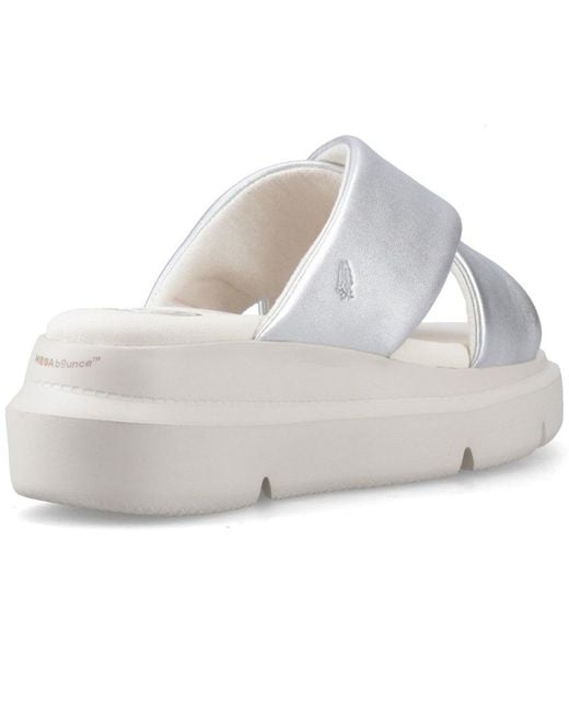 Hush Puppies White Uplift Crossover Slide Sandals
