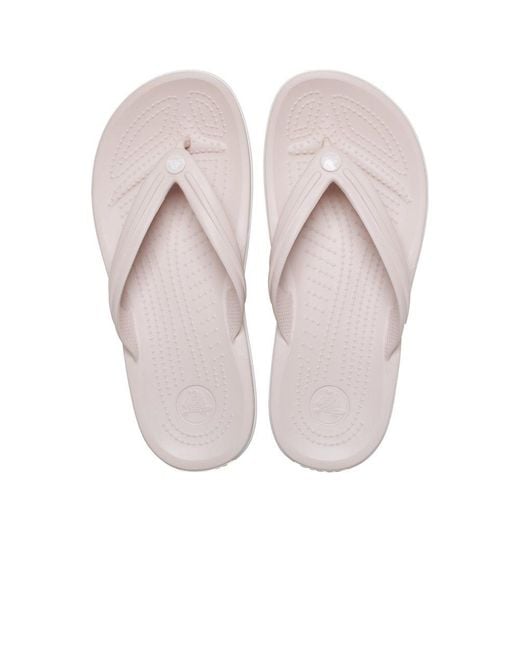 CROCSTM Pink Crocband Flip Toe Post Sandals