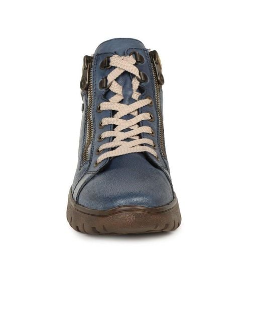 Rieker Blue Oxbridge Ankle Boots