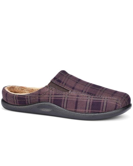 Hotter Purple Slide Slippers for men