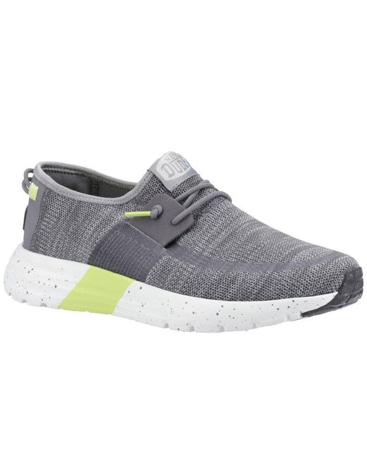 Hey Dude Gray Sirocco Sport Mode Trainers Size: 7 for men