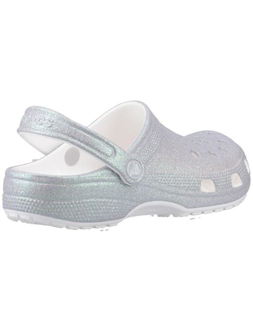 CROCSTM White Classic Glitter Sandals
