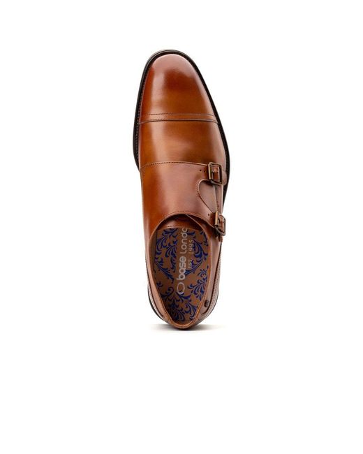 Base London Brown Taper Monk Shoes for men