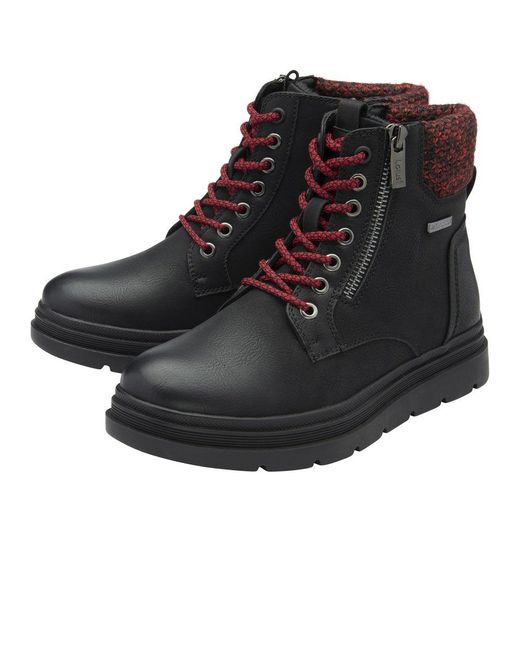 Lotus Black Saundra Ankle Boots