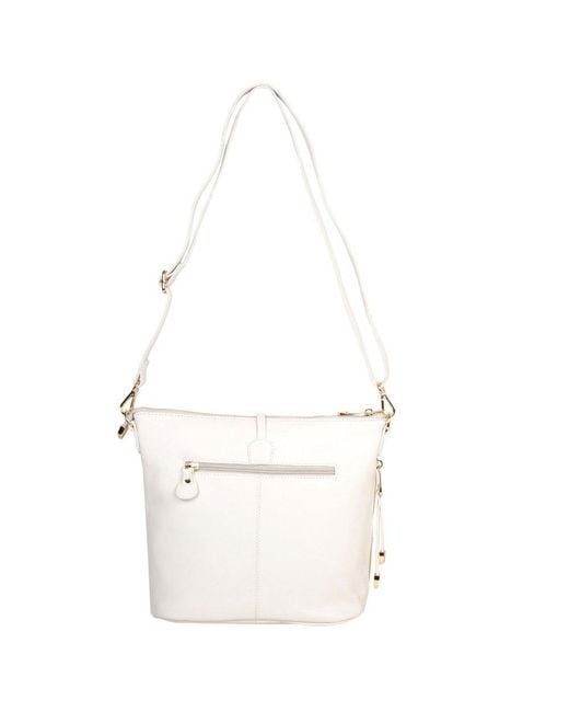 Lakeland Leather White Cartmel Crossbody Handbag