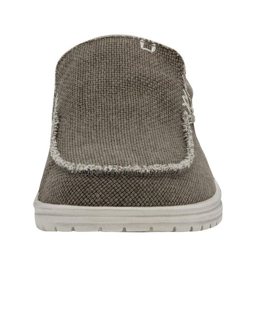 HeyDude Gray Mikka Braided Slip On Shoes for men