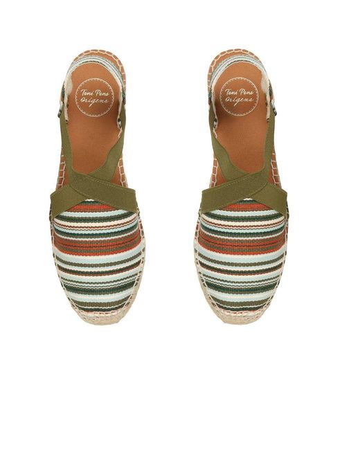 Toni Pons Blue Vinaros Low Wedge Sandals Colour: Multi Stripe