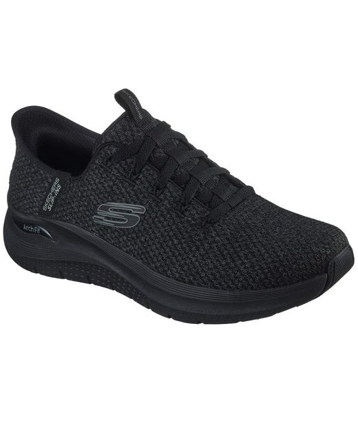 Skechers Black Arch Fit 2.0 Look Ahead 232462-Bbk Lace Up Shoes for men