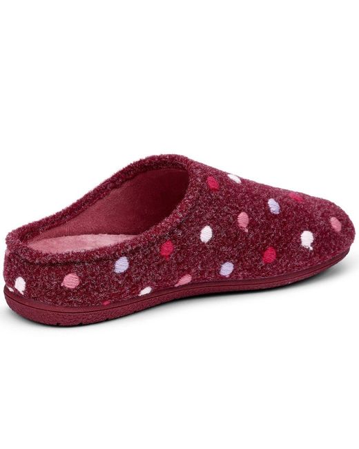 Hotter Red Dotty Slippers