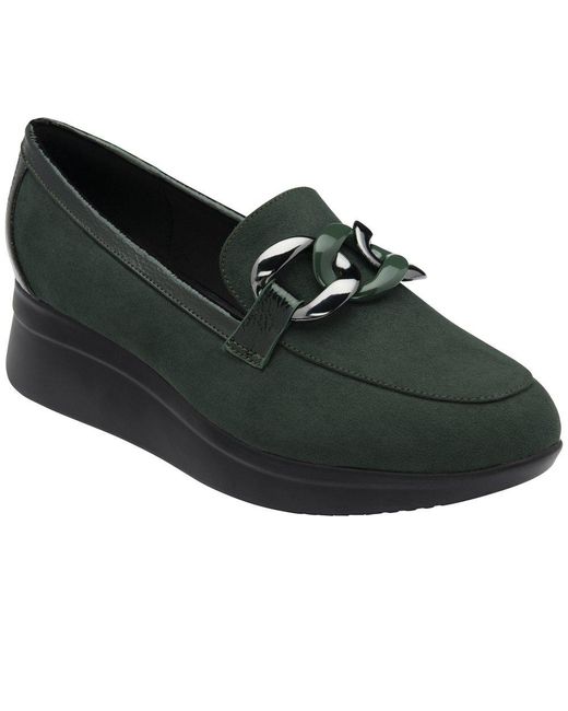 Lotus Black Georgette Wedge Loafers