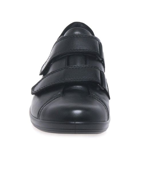Ecco Black Soft 2 Strap Casual Trainers