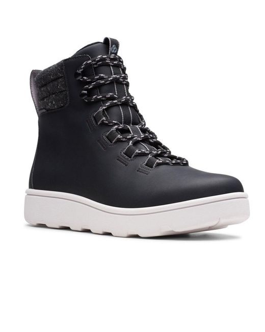 Clarks Black Step Explor Hi Mens Boots for men