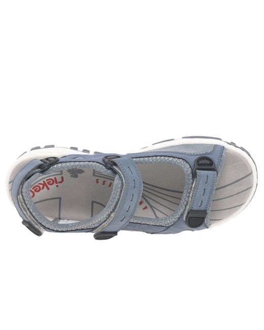 Rieker Blue Liza Riptape Sandals