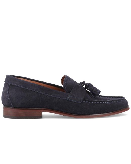 Base London Blue Flint Tassle Loafers for men