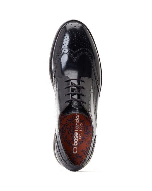 Base London Black Joe Brogue Shoes for men