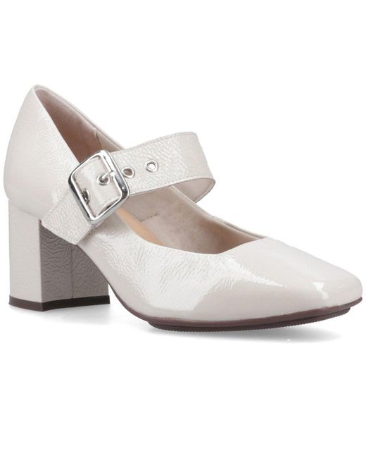 Hush Puppies White Celcilia Buckle Court Shoes
