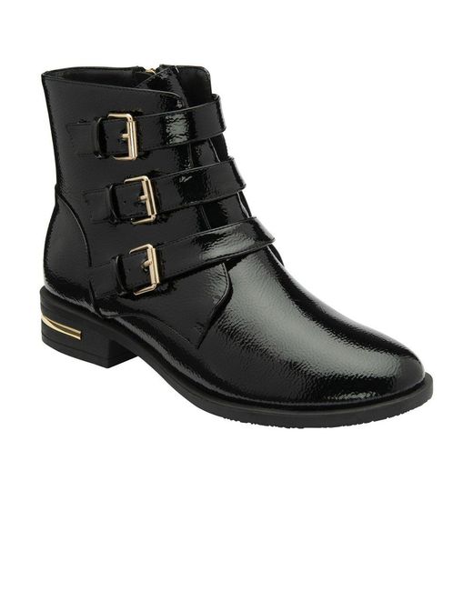 Lotus Black Valencia Ankle Boots