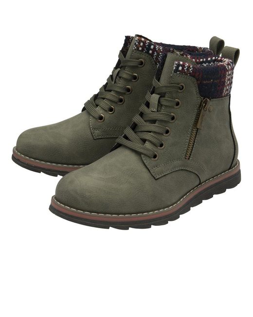 Lotus Green Montreal Ankle Boots