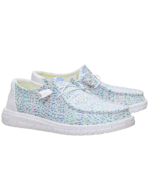 HeyDude Blue Wendy Stretch Speckle Shoes