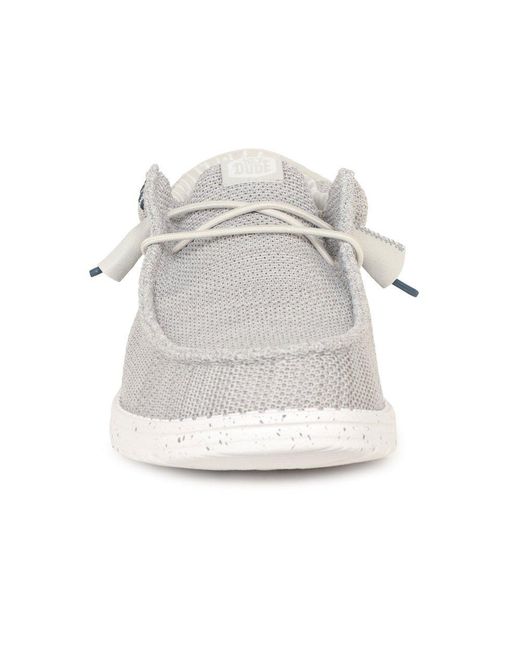 HeyDude White Wally Stretch Shoes for men