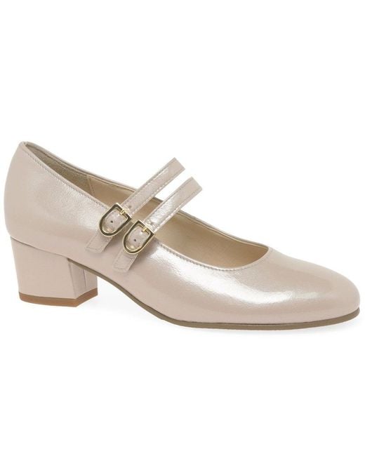 Gabor White Belva Mary Jane Court Shoes