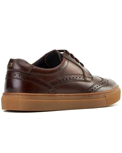 Base London Brown Clapton Brogue Trainers for men