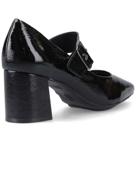 Hush Puppies Black Celcilia Buckle Court Shoes