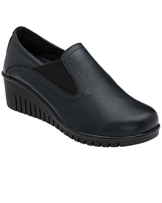 Lotus Black Delmar Wedge Shoes