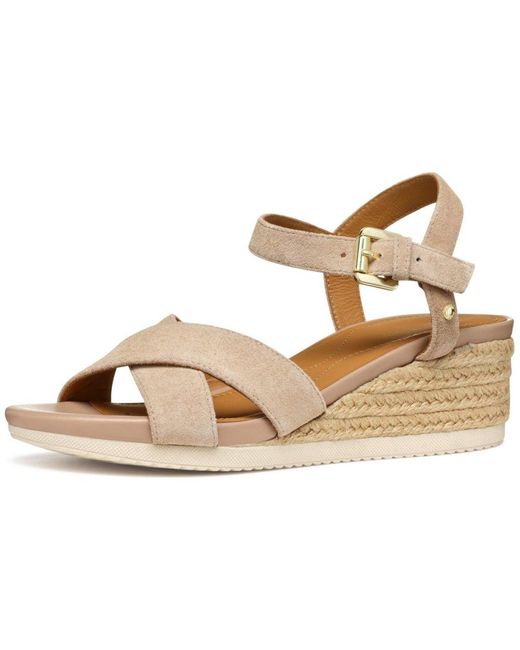 Geox Metallic D Ischia Corda Wedge Sandals
