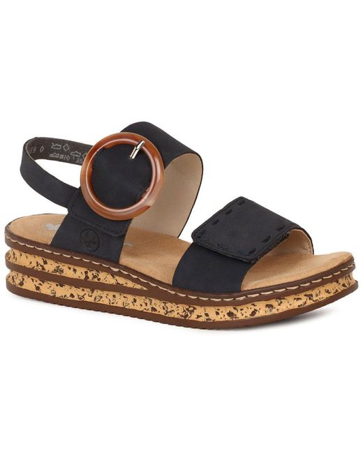Rieker Blue Page Wedge Heel Sandals
