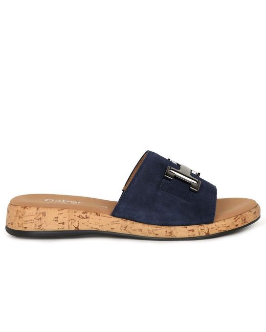 Gabor Blue Oaty Mule Sandals