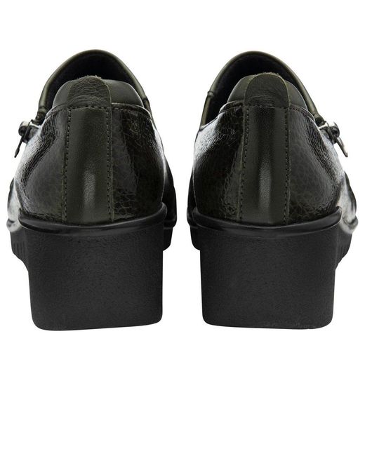 Lotus Black Altan Low Wedge Shoes