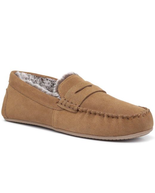 Hotter Brown Rest Slippers for men