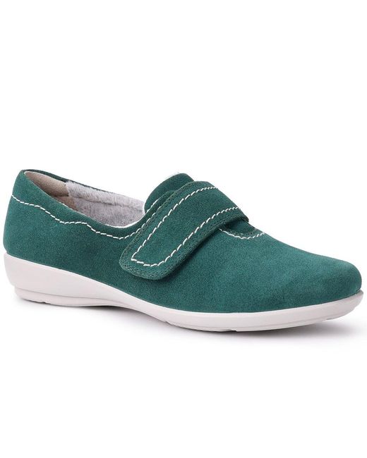 Hotter Green Toasty Wide Fit Slippers