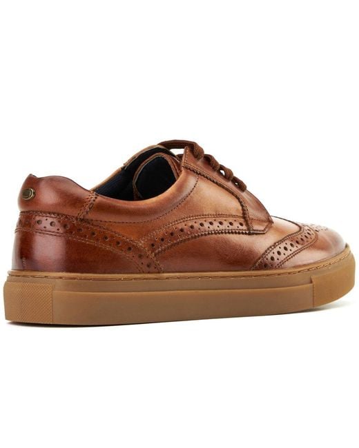 Base London Brown Clapton Brogue Trainers for men