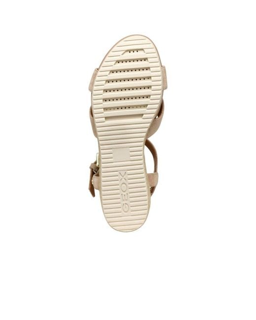 Geox Metallic D Ischia Corda Wedge Sandals