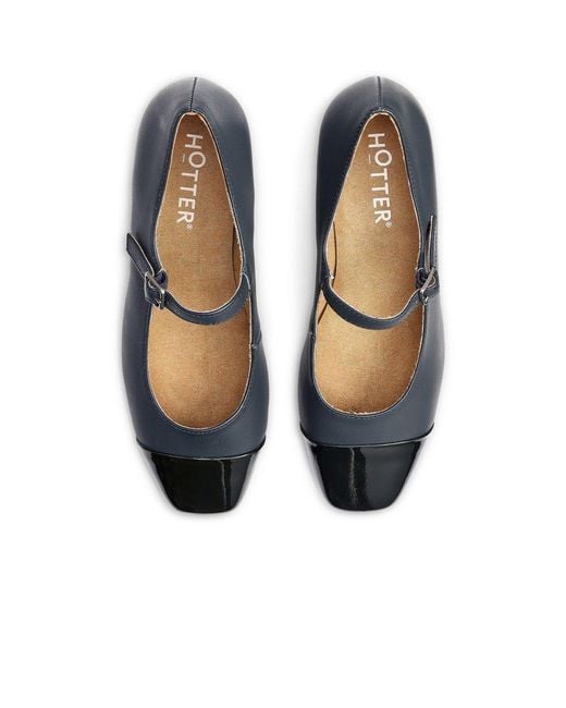 Hotter Blue Shimmer Mary Jane Court Shoes